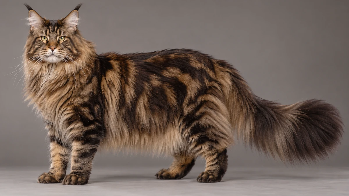 Maine Coon kedi — kahverengi tabby