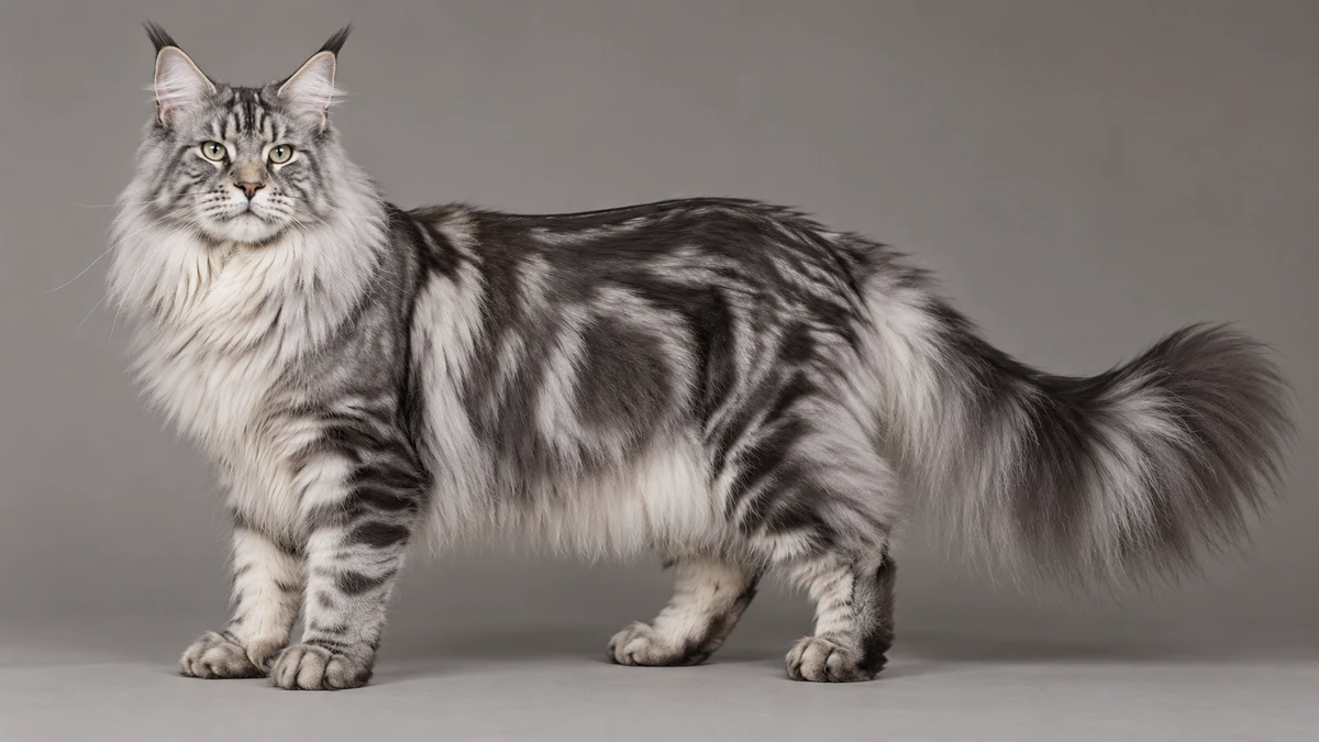 Maine Coon kedi — gümüş tabby