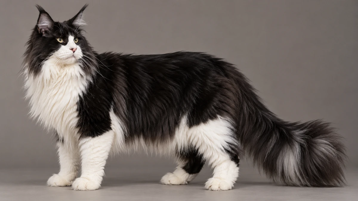 Maine Coon kedi — bicolour